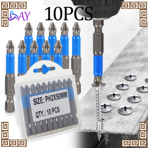 10pcs Mata Obeng Bor/5mm Non Slip Ph2/ Mata Bor Obeng/Elektrik Hex Shank/ Anti Slip Kualitas Tinggi