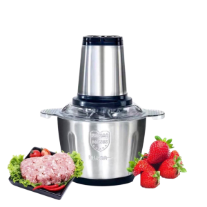 Máy xay thịt cối xay thực phẩm nhà bếp 2L chất liệu inox 304 chuẩn 4 lưỡi dao siêu bén tiện dụng bảo hành 12 tháng