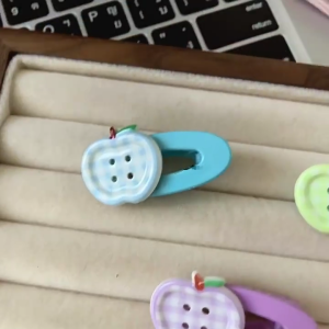 Candy Color Button Hair Pin Hair Clip For Girls Hair Resin Hair Clip For Teens Daily Use And Fashion Styling