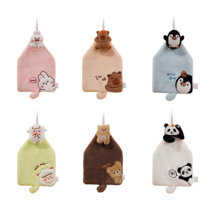 ผ้าเช็ดมือโพลีเอสเตอร์รูปสัตว์น่ารักสำหรับแห้งเร็วผ้าล้างมือนุ่มและดูดซับได้ดีสำหรับใช้ในทุกวัน