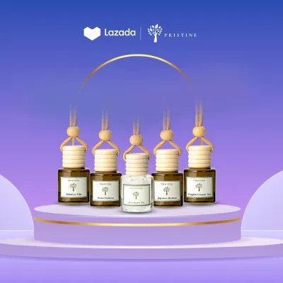 Pristine Aroma Car Diffuser Bundle | Hotel & ION Orchard Collection | Luxury Car Scents | 5-Piece Set | 8ml