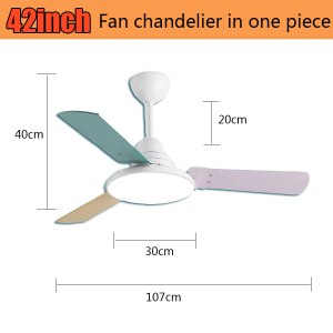 Nordic Tri Color Ceiling Fan With Light 3 Blades Large Wind Fan Chandelier Ceiling Fan Light With Remote Control 42/48 Inch Multi-Scene Suitable NOCNEX