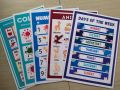 BUNDLE Educational learning materials for kids Laminated A4 Size Chart 125MIC. 