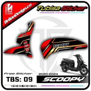 Stiker Striping Scoopy New 2021 - Sticker Striping List Variasi Motor Scoopy New 2021. TBS.09