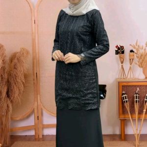 Baju Kurung Modern Maira Full Lace Raya 2026 Size S - 2XL