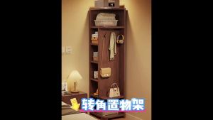 Corner solid wood coat rack floor bedroom corner coat rack with shelves one space-saving storage cabinets in the entrance
