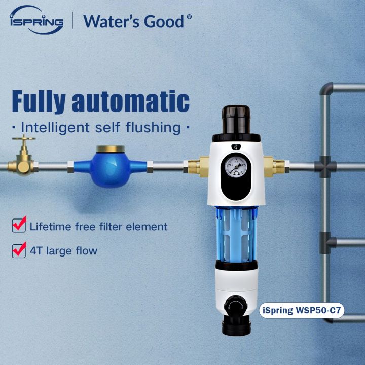 iSpring WSP50C7 Reusable Spin Down Sediment Water Filter 40 Micron