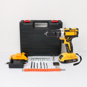 JLD 36vf bor baterai cas komplit 10mm Impact Cordless bor Mesin Bor Variable Speed Rotation 25+3 Torque