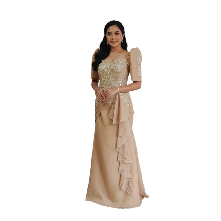 Modern Filipiniana long gown Premium Quality for casual formal event  Elegant Mermaid Dresses Maxi Length Filipiniana Gown - Lazada | Lazada PH