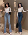 Quần jean nữ lưng cao ỐNG LOE  LAI BẢN TO siêu hot trend mẫu mới  21. 