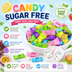 Mint Candy Sugar Free Assorted Fruit Sweet Flavor Candy KissesFresh breathcool and refreshing