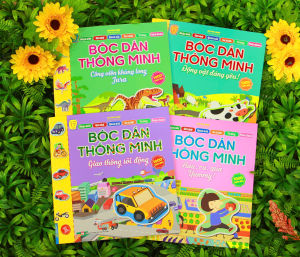 Sách - combo 4c Bóc dán thông minh Giao thông sôi động Động vật đáng yêu Công viên khủng long Rau củ quả YUMMY