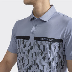 Áo polo golf Aristino APSG39S2 thun lạnh với các lỗ thoáng khí nhỏ tạo nên độ thoải mái khi mặc