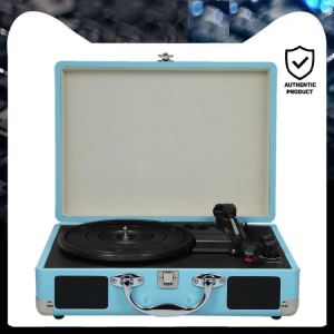 【Free Shipping】แผ่นเสียงลำโพงเครื่องบันทึกเสียงโบราณเครื่องเล่นบันทึกสเตอริโอเสียงสีฟ้า EU - ประเภท