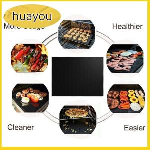huayou แผ่นรองย่างบาร์บีคิวแบบนอนสติกใช้ซ้ำได้อุปกรณ์ในครัวสำหรับอบบาร์บีคิว