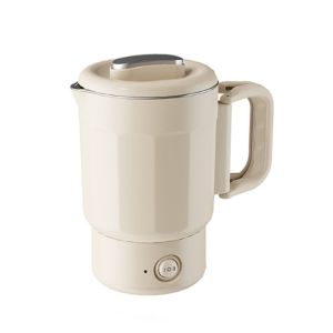 LUMIQLO Thép không gỉ 304 Ấm đun nước điện Di động 800ml Máy sưởi nhỏ Đã nâng cấp Có thể gập lại Ấm đun nước mini Du lịch