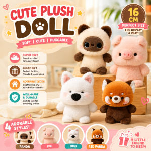 Animal Plush Doll 16CM Soft Cat Dog Stuffed Toy Cute Companion Home Decor Collection Gift for Kids