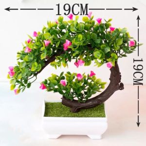 Bunga Plastik Tanaman Hias Pajangan pot Dekorasi pohon Bonsai Lengkung