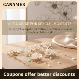 【 CANAMEK 】 5Pcs Set Featuring Vintage Floral And Tassel Designs Handmade Hanfu Hair Accessories Elegant Classical Style Headress