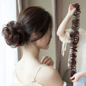 Synthetic Messy Curly Hair Bun Ponytail Extension for Women Elastic Hairpiece Lengthening Hairstyles