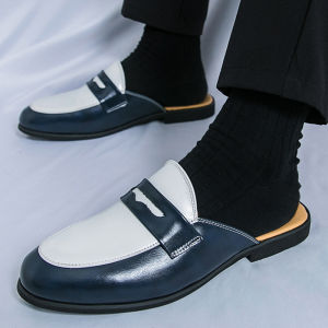 Fashion New Mens Mixed Colors Half Slippers Shoes Male Slip On Casual Mules Moccasins Breathable Penny Loafers Zapatos Hombre