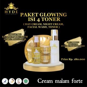 HYDE BEAUTY SKINCARE Paket Isi 4 Toner Extra Glowing (free pouch ) Original Termurah