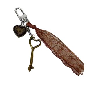 Unique Lace Tassels Keychain Love Heart Shaped Key Bag Pendant Versatile Keys Accessory for Trendy Everyday Use
