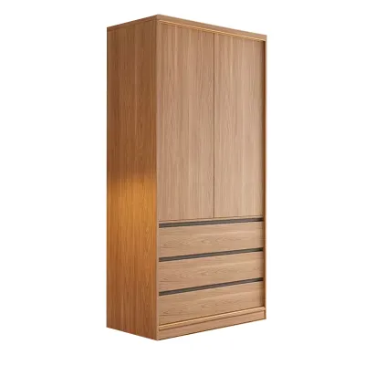 👍Sliding Door Wardrobe(Free Delivery&Install)Type HMW Large Capacity Wardrobe Log Color Oak Color