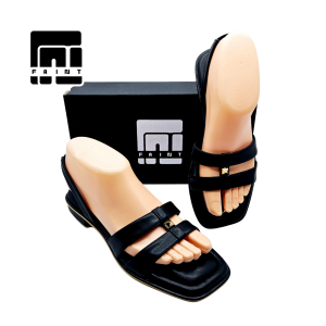 AMARA Sandal Wanita Teplek/Flat Shoes By FAINT - Warna HitamKremMoca