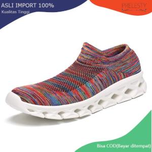 Prelesty Sepatu Hiking Pria Casual Slip On Tanpa Tali Gunung Outdoor Tracking Cowok Sepatu Mendaki Anti Licin Keren Touring Kekinian 390