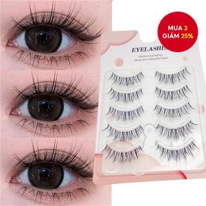 Lông Mi Giả – 5 Cặp Phong Cách Mềm Mại Tự Nhiên Có Thể Tái Sử Dụng Với Băng Trong Suốt Chiều Dài Hỗn Hợp 8-12Mm