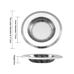 Kitchen Sink Strainer Drain Hole Filter Trap Sink Strainer Stainless Steel Bath Sink Dishwasher Leakage Prevention Filter 11cm
