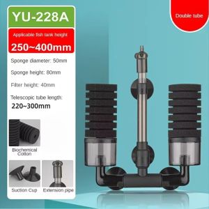 CRUSHES Black Submersible Foam Filter Double Head No Noise Sponge Filters Pump Bio-sponge Aquarium Filtration Aquarium