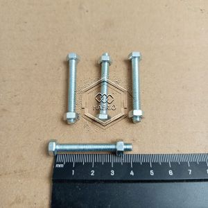 M5X40 (4 CM) BAUT MUR HEXAGON PUTIH FULL DRAT BMP M5 X 40 PANJANG 4 CM DIAMETER BODY 5MM BAUT PUTIH 5X40 KUNCI 8 BAUT MUR HEX M5X40MM BAUT HEXAGONAL BOLT 5 X 40MM KUNCI PAS 8MM
