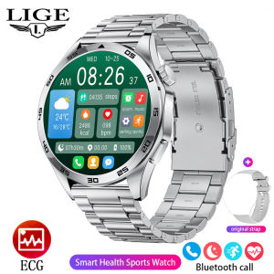 LIGE Smart Watch Men Bluetooth Call and ECG Monitoring IP67 Waterproof Sports Fitness Watch for Android iOS
