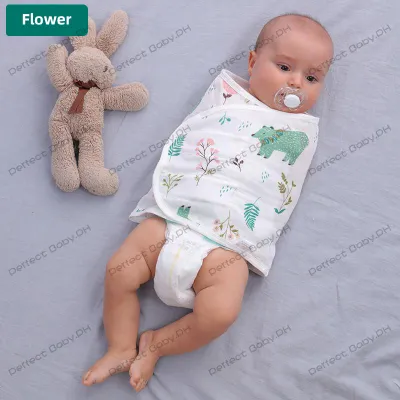0-12 Month Cotton Baby Swaddle Wrap Muslin Baby Sleeping Blanket Wrap