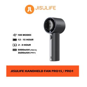 JISULIFE Handheld Fan Pro1 Pro1S Portable Bladeless Rechargeable 100 Level Adjustment With Strong Wind Cooler