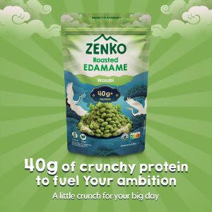 Zenko Superfoods - Roasted Edamame Wasabi 100g (Healthy Snacks with High Protein Fibre Iron All Natural)