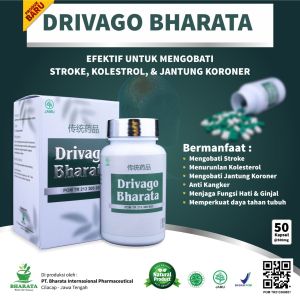 Drivago Bharata Asli - Obat Stroke - Jantung Koroner - Koleterol Isi 50 kapsul 100% Terbukti Lebih Ampuh