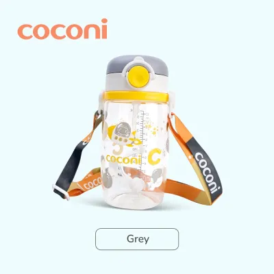 COCONI Tritan Sippy Cup with Strap 350ml | 360 Gravity Straw Baby Water Bottle