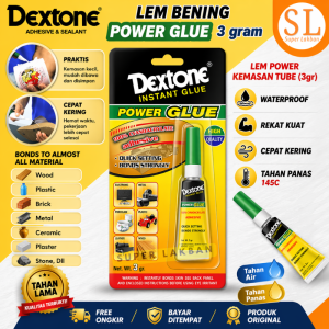 Lem Cair Dextone Power Glue Premium 3gram Perbaiki Barang Pecah dan Patah / Lem Korea Instant Glue Cepat Kering