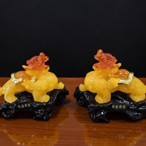 [1 Đôi]Tượng Tỳ Hưu Đơn Chữ Phúc Đôi Kỳ Lân Nghê Chữ Phúc  Vật Phẩm Phong Thủy Decor Phòng Khách Quà Tặng Phong Thủy