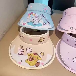 Sanrio Kuromi Cinnamoroll MyMelody Pom pom purin Summer Breathable Air Sun Hat Men Women Adjustable Visor UV Protection Sports Tennis Running Sunscreen Cap Hat Valentines Day Gift