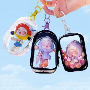 Waterproof Transparent Hanging Bag Anime Doll Display Keychain Box Transparent Blind Box Pouch Wallet Data Cable Storage Box