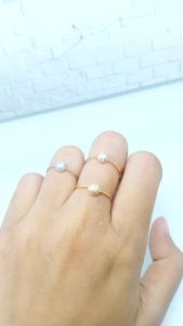 CINCIN 1/2 BOLA CORR MP SIZE TANGGUNG/ CINCIN PERAK ASLI SILVER 925 LAPIS EMAS/ CINCIN FASHIOM WANITA TERBARU