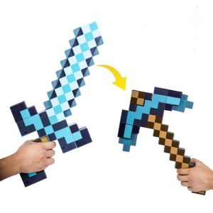Đồ Chơi Kiếm Minecra Biến Hình 2 trong 1 Kiếm Cuốc Biến Hình Minecra Cung Tên Minecra Kiếm Nhựa Cứng Biến Hình