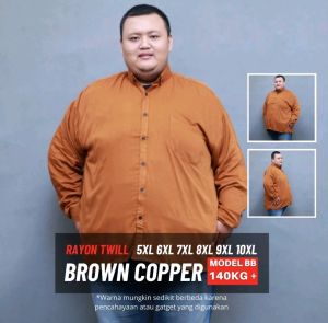 KEMEJA JUMBO PRIA POLOS LENGAN PANJANG BAJU HEM BIGSIZE OVERSIZE COWOK 3XL 4XL 5XL 6XL 7XL 8XL 9XL 10XL
