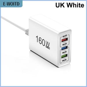 【E-WOITD】 160W Multiport USB Type C Fast Charger PD QC3.0 Desktop Phone Charger Adapter For IPhone Xiaomi  Laptop IPad EU US Plug