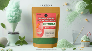 Peppermint Cotton Candy Sugar 1KG LA KREMA floss sugar spun sugar mix machine ready cotton candy mix carnival party dessert bar rim sugar cocktail garnish mocktail garnish cake decorating cupcakes cookies ice cream milk tea topping mint sugar granules  FV