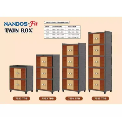 NAIBA NANDOS LEMARI TWIN BOX 2 PINTU SERBAGUNA [NAIBOX]